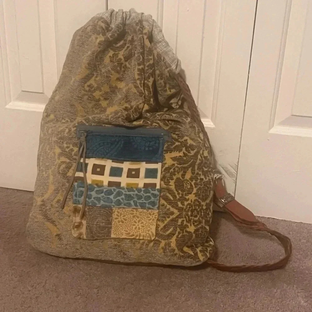 One of a Kind Deidre McGehee Design DMD Chenille One Strap Backpack Bag Purse - Picture 3 of 14